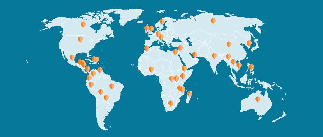 map Map with travel routes